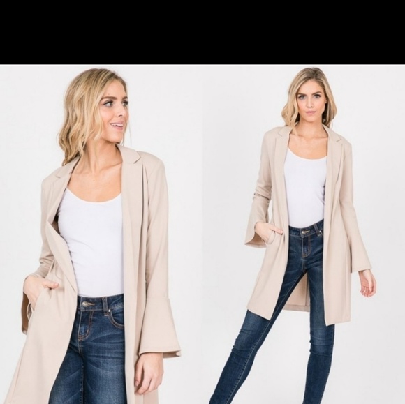 Flash Sale Classy Bell Sleeve Long Coat - Picture 2 of 3